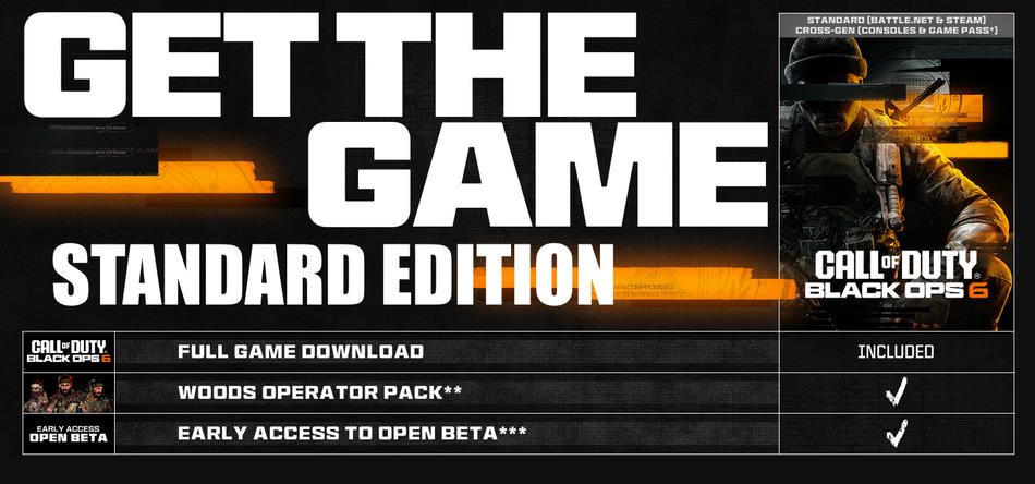 Call Of Duty: Black Ops 6 standard edition and cross gen bundle content