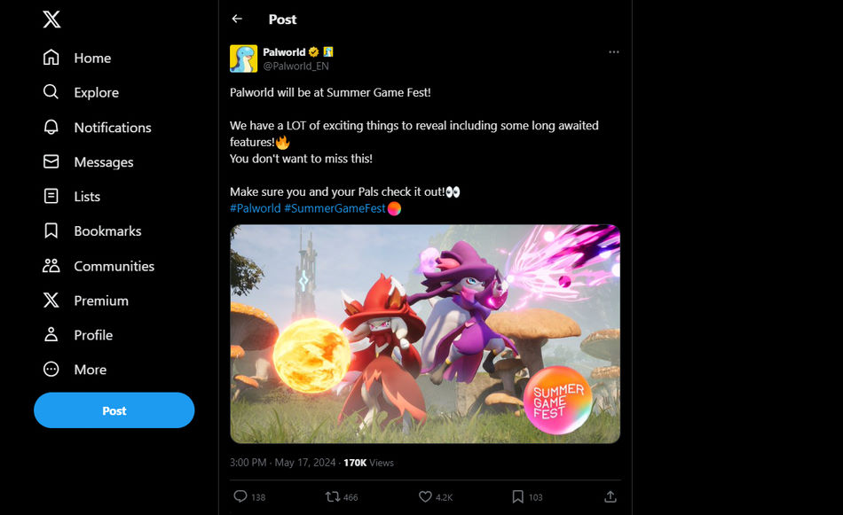 Pocketpair von Palworld kündigt neue Funktionen beim Summer Game Fest an