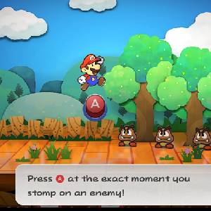 Paper Mario The Thousand-Year Door Stampfe auf Goomba